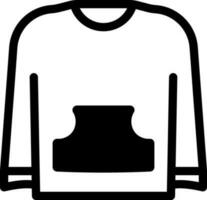 black and white Color Sweater Or Jacket In Flat Style. vector