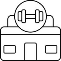 Black Line Art Illustration of Gym Icon. vector