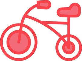 Baby Bike Icon In Red And White Color. vector