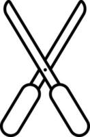 Garden Scissors Icon In Line Art. vector