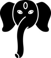 plano estilo elefante cara icono. vector