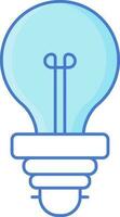 LED Bulb Icon In Blue And White Color. vector