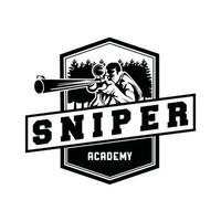 Sniper emblem for sport team. Print design for t-shirt. vector