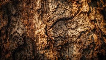 Rusty, rough bark on old pine tree generated by AI photo