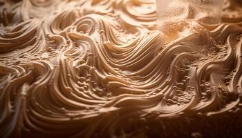 Smooth chocolate cream flowing, abstract beauty pattern generated by AI photo