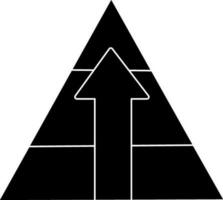 Arrow on triangle in flat style. vector