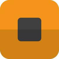 Stop button icon with orange color and half shadow. vector