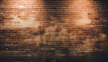 Abstract pattern of weathered brick wall creates grungy backdrop generated by AI photo