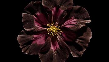 Vibrant colors of a single daisy in a black background generated by AI photo