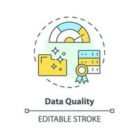 Data quality concept icon. Relevant and accurate information. Data lake key concept abstract idea thin line illustration. Isolated outline drawing. Editable stroke vector