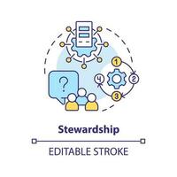 Stewardship concept icon. Operations management. Data lake architecture abstract idea thin line illustration. Isolated outline drawing. Editable stroke vector