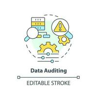 Data auditing concept icon. Tracking changes. Data lake key concept abstract idea thin line illustration. Isolated outline drawing. Editable stroke vector