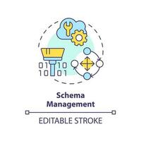 Schema management concept icon. Record new information. Data lakehouse abstract idea thin line illustration. Isolated outline drawing. Editable stroke vector