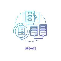 Update blue gradient concept icon. Receive latest committed version. Source control strategy abstract idea thin line illustration. Isolated outline drawing vector