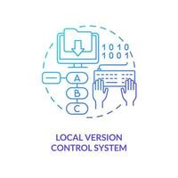 Local version control system blue gradient concept icon. Store project data on single computer abstract idea thin line illustration. Isolated outline drawing vector