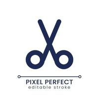 Cut pixel perfect linear ui icon. Scissors sign. Film editing. Modify content. Divide footage file. GUI, UX design. Outline isolated user interface element for app and web. Editable stroke vector