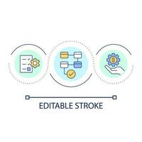 Banking system loop concept icon. Billing strategy. Planning and management. Process algorithm abstract idea thin line illustration. Isolated outline drawing. Editable stroke vector