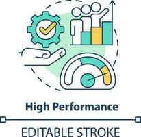 High performance concept icon. Organizational culture abstract idea thin line illustration. Supporting growth, development. Isolated outline drawing. Editable stroke vector