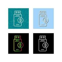 Bitcoin Usb Device Vector Icon