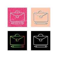 Briefcase and Pen Vector Icon