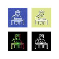 Unique Studying on Desk Vector Icon