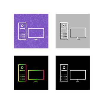 icono de vector de computadora único