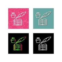 Unique Quill and Book Vector Icon