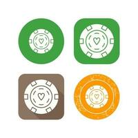 Unique Poker Chips Vector Icon