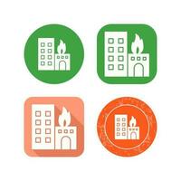 Unique Burning Building Vector Icon