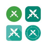 Unique Two Swords Vector Icon