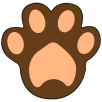 Cat paw clipart icon flat design on transparent background, animal isolated clipping path element png