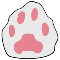 Cat paw clipart icon flat design on transparent background, animal isolated clipping path element png