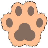 Cat paw clipart icon flat design on transparent background, animal isolated clipping path element png