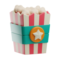 cinema pop milho ilustração 3d png