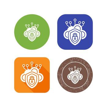icono de vector de seguridad en la nube