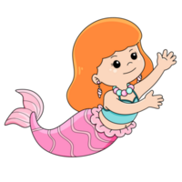 mignonne Sirène clipart dessin animé png