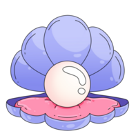 coquillage perle clipart dessin animé png