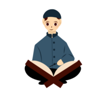 muslim man läsning quran png