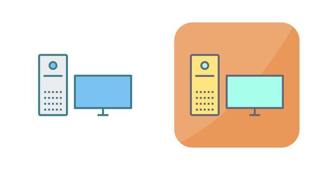 Unique Computer Vector Icon