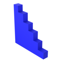 3d abstrato Sombrio azul escadas cena isolado transparente png. arquitetônico estrutura mínimo parede brincar produtos etapa mostruário. moderno mínimo ilustração para publicidade produtos geométrico formulários png