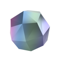 3d elemento abstrato polígono bola metal geométrico forma. realista lustroso gradiente luxo modelo decorativo Projeto ilustração. minimalista brilhante círculo volumed brincar isolado transparente png