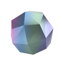 3d Element abstrakt Polygon Ball Metall geometrisch Form. realistisch glänzend Gradient Luxus Vorlage dekorativ Design Illustration. minimalistisch hell Kreis voluminös Attrappe, Lehrmodell, Simulation isoliert transparent png