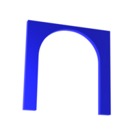 3d donker blauw realistisch boog tafereel geïsoleerd transparant png. bouwkundig structuur minimaal muur mockup Product stadium vitrine, modern minimaal abstract illustratie. abstract meetkundig vormen png