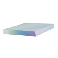 3d Metall Rechteck abstrakt geometrisch gestalten Podium. realistisch glänzend Gradient Luxus Vorlage dekorativ Design Illustration. minimalistisch hell Rechteck Attrappe, Lehrmodell, Simulation isoliert transparent png