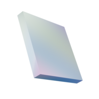 3d metal retângulo abstrato geométrico forma pódio. realista lustroso gradiente luxo modelo decorativo Projeto ilustração. minimalista brilhante retângulo brincar isolado transparente png