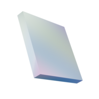 3d Metall Rechteck abstrakt geometrisch gestalten Podium. realistisch glänzend Gradient Luxus Vorlage dekorativ Design Illustration. minimalistisch hell Rechteck Attrappe, Lehrmodell, Simulation isoliert transparent png