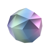 3d Element abstrakt Polygon Ball Metall geometrisch Form. realistisch glänzend Gradient Luxus Vorlage dekorativ Design Illustration. minimalistisch hell Kreis voluminös Attrappe, Lehrmodell, Simulation isoliert transparent png