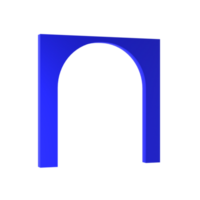 3d foncé bleu réaliste cambre scène isolé transparent png. architectural structure minimal mur maquette produit étape vitrine, moderne minimal abstrait illustration. abstrait géométrique formes png
