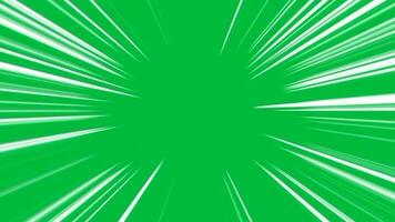 Abstract white fast speed lines effect loop animation on green screen background video