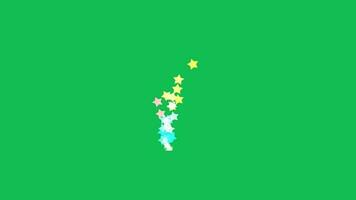 star magic trail effect animation decoration element on green screen background video